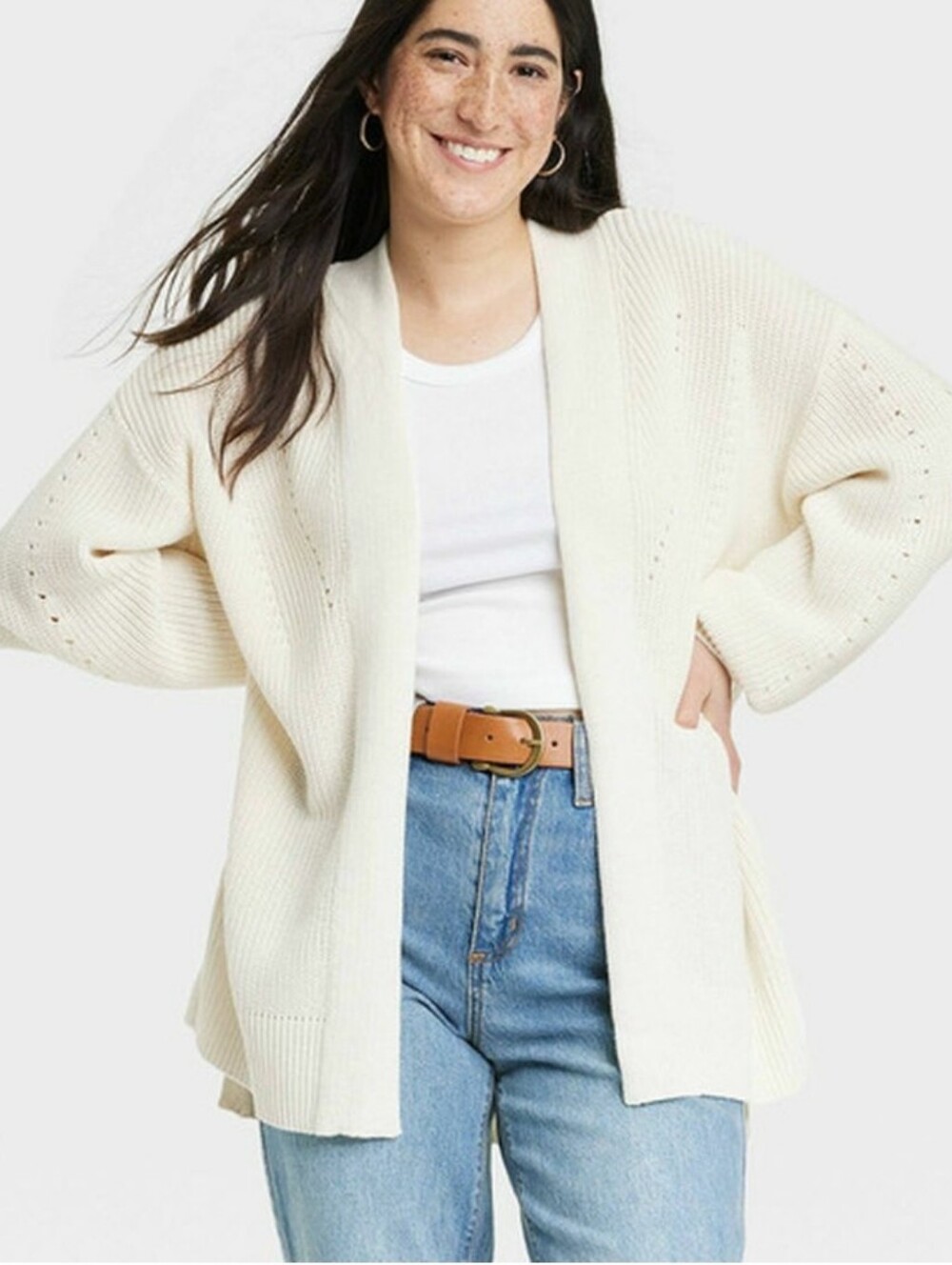Universal Thread Ivory Open-Front Women's Cardigan